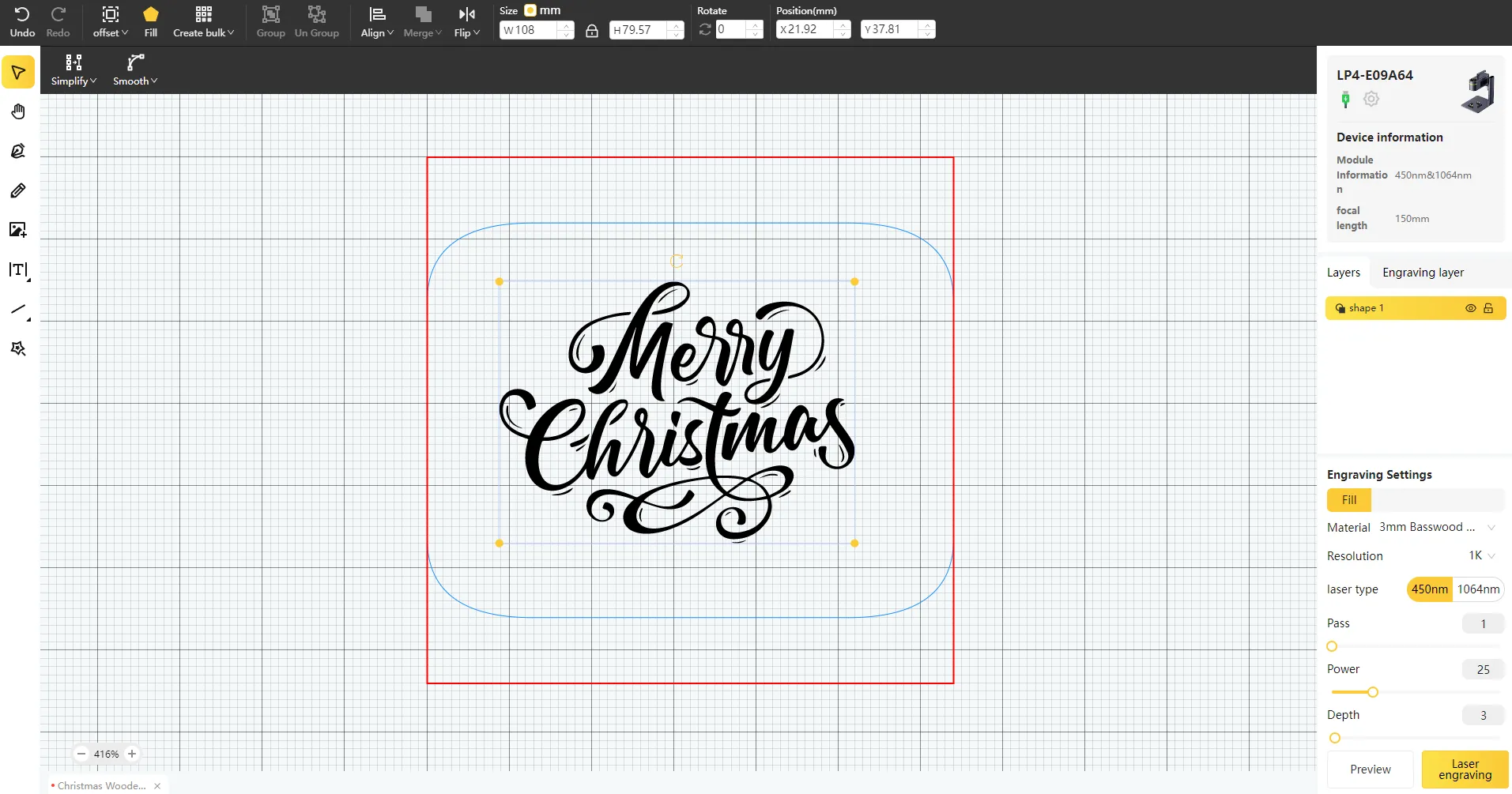 Christmas Wooden Coaster-Step1 -1