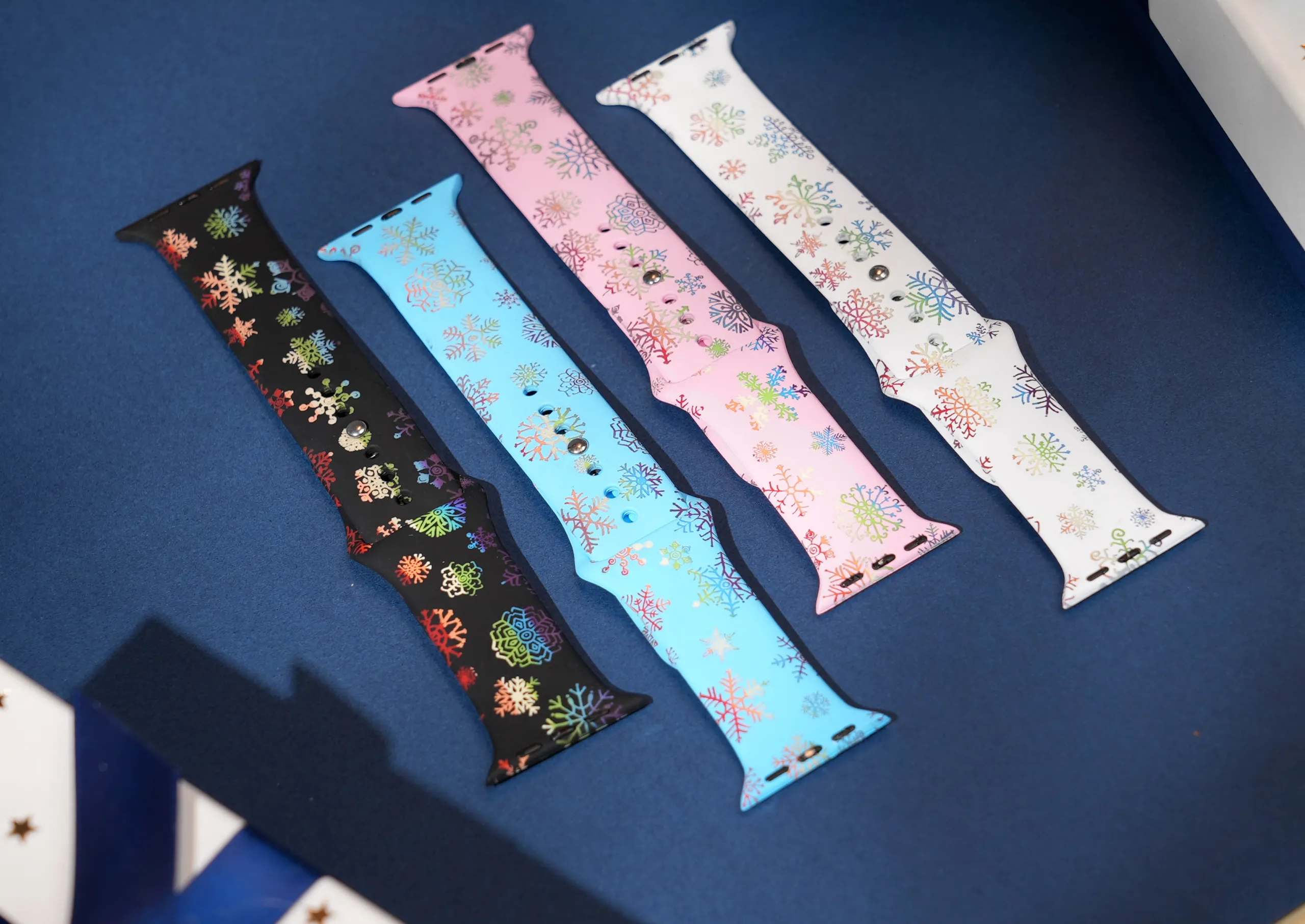 Rainbow  Snowflake Watch Bands image 1