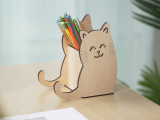Wooden Cat Pen Holder thumbnail 1