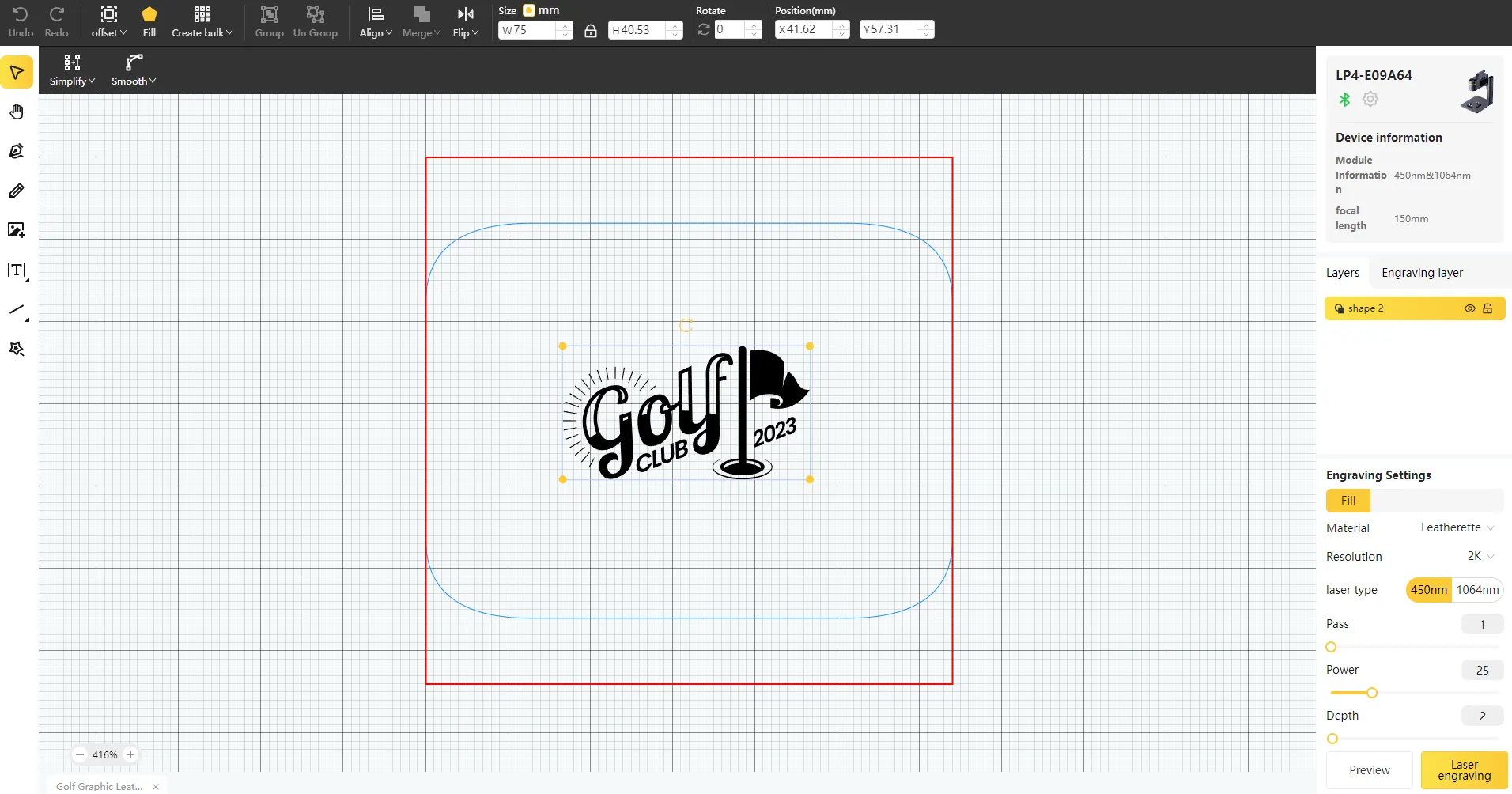 Golf Graphic Leather Wallet-Step1 -1