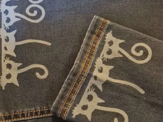 Engraving on denim / jeans
