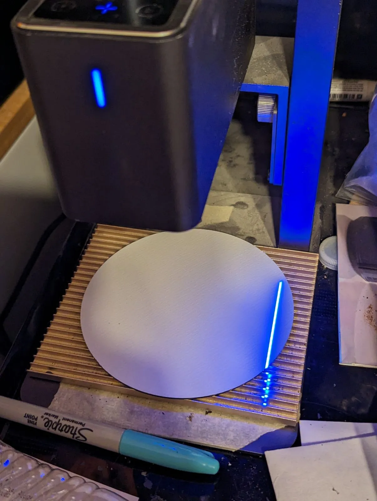 Transform a Mirror into a Masterpiece with your LaserPecker and Cheap LED base!!-Step2 Prep the BACK of the mirror and center for engraving-1