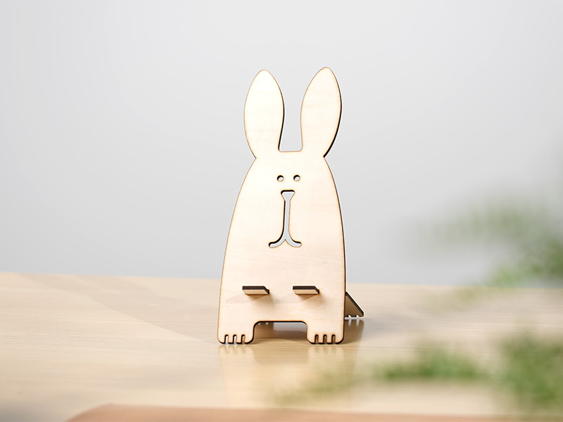 Wooden Rabbit Phone Holder image 1