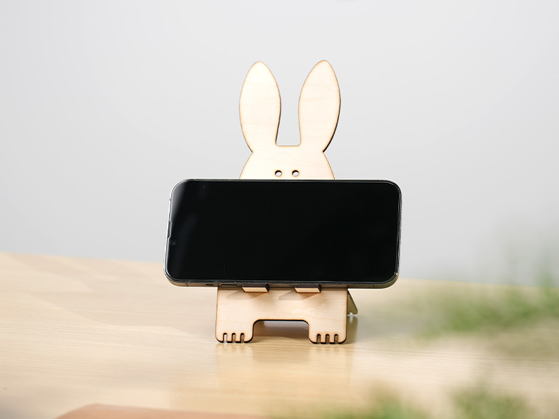Wooden Rabbit Phone Holder image 2