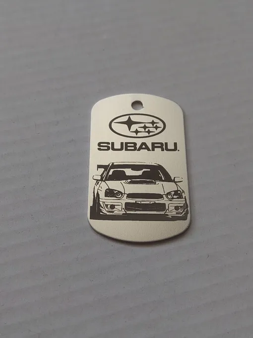 Subaru STI metal keychain image 2