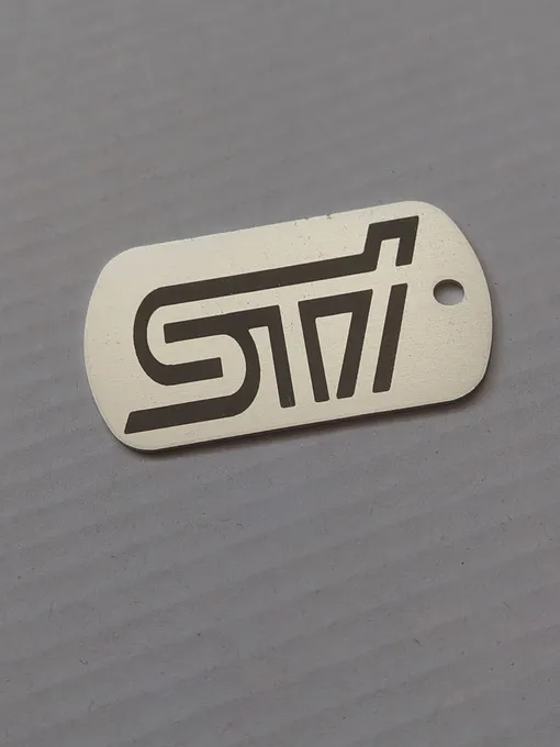 Subaru STI metal keychain image 1