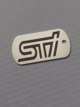 Subaru STI metal keychain thumbnail 1