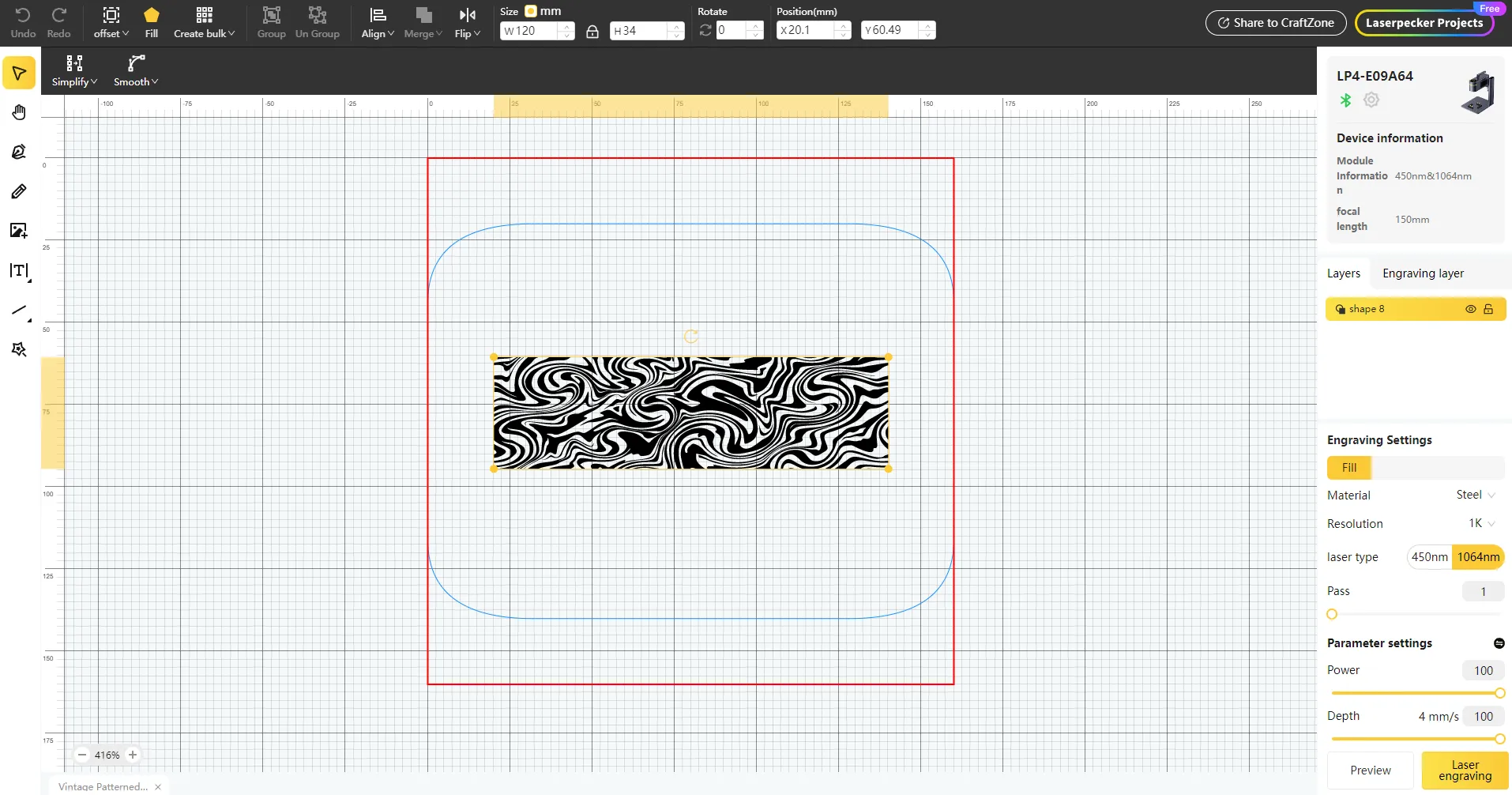 Vintage Patterned Knife-Step1 -1