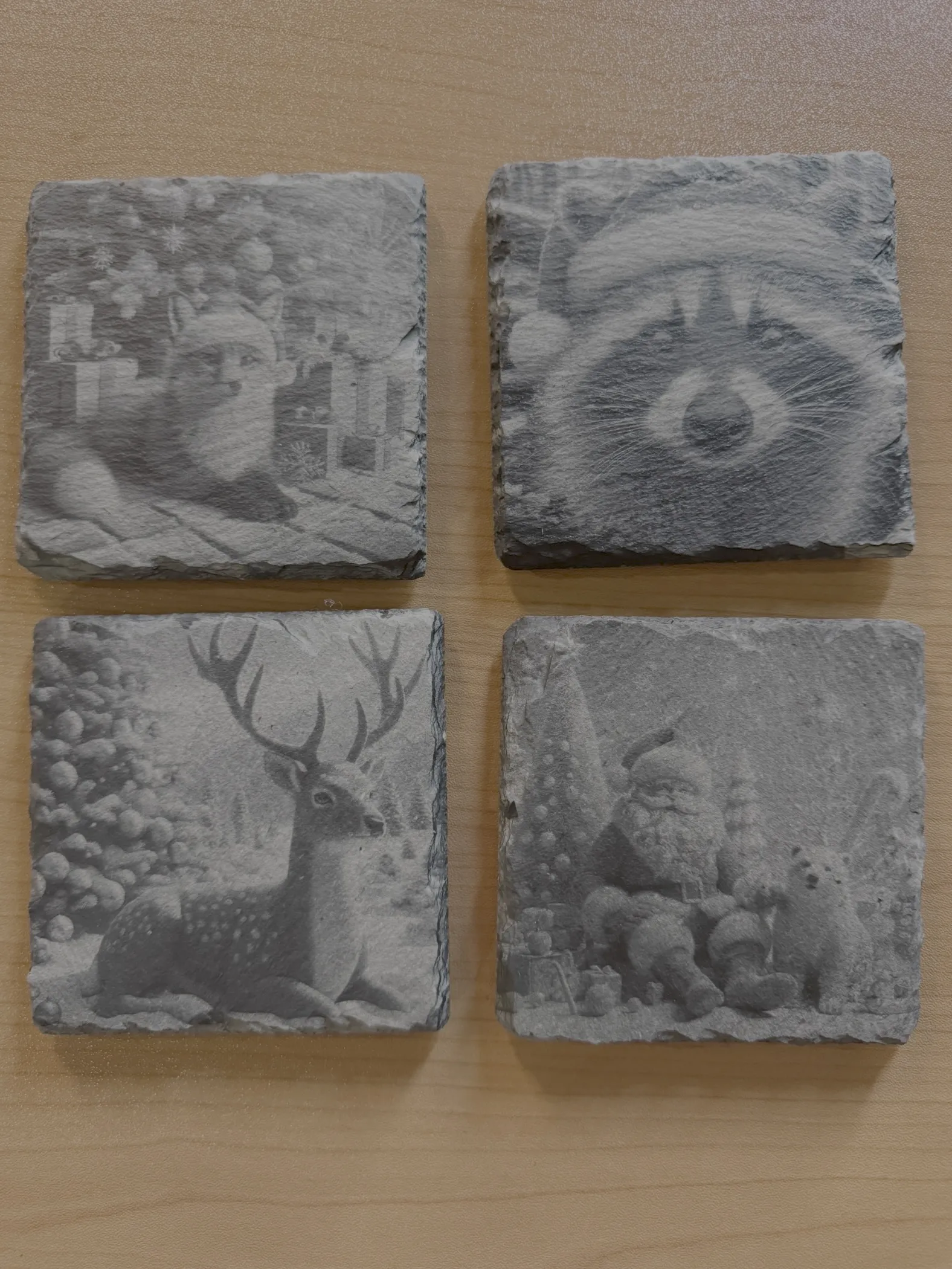 Christmas Woodland Coaster Set-Step1 Set image to 2k and invert image before engraving-1