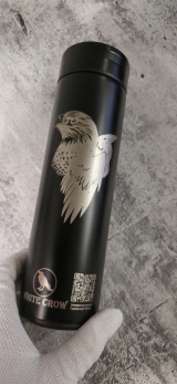 Engraving on a black thermos thumbnail 1