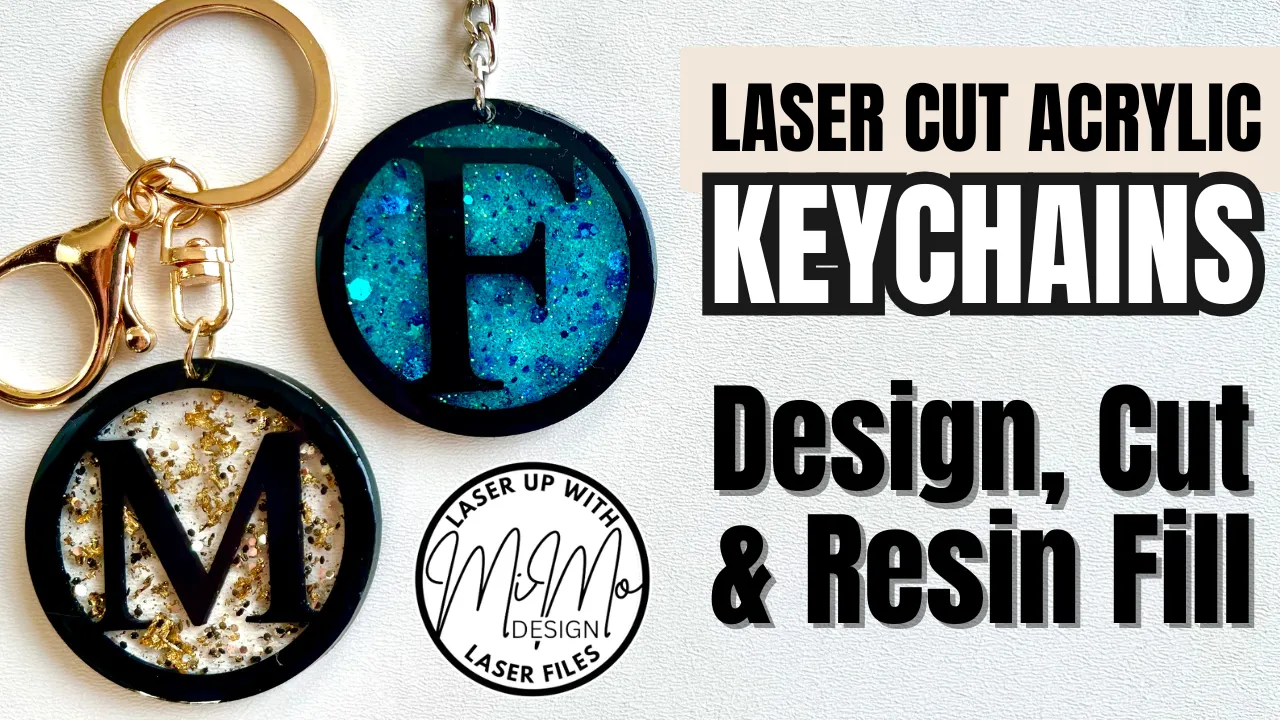 How to Design, Cut Acrylic & Resin Fill Monogram Keychains image 2