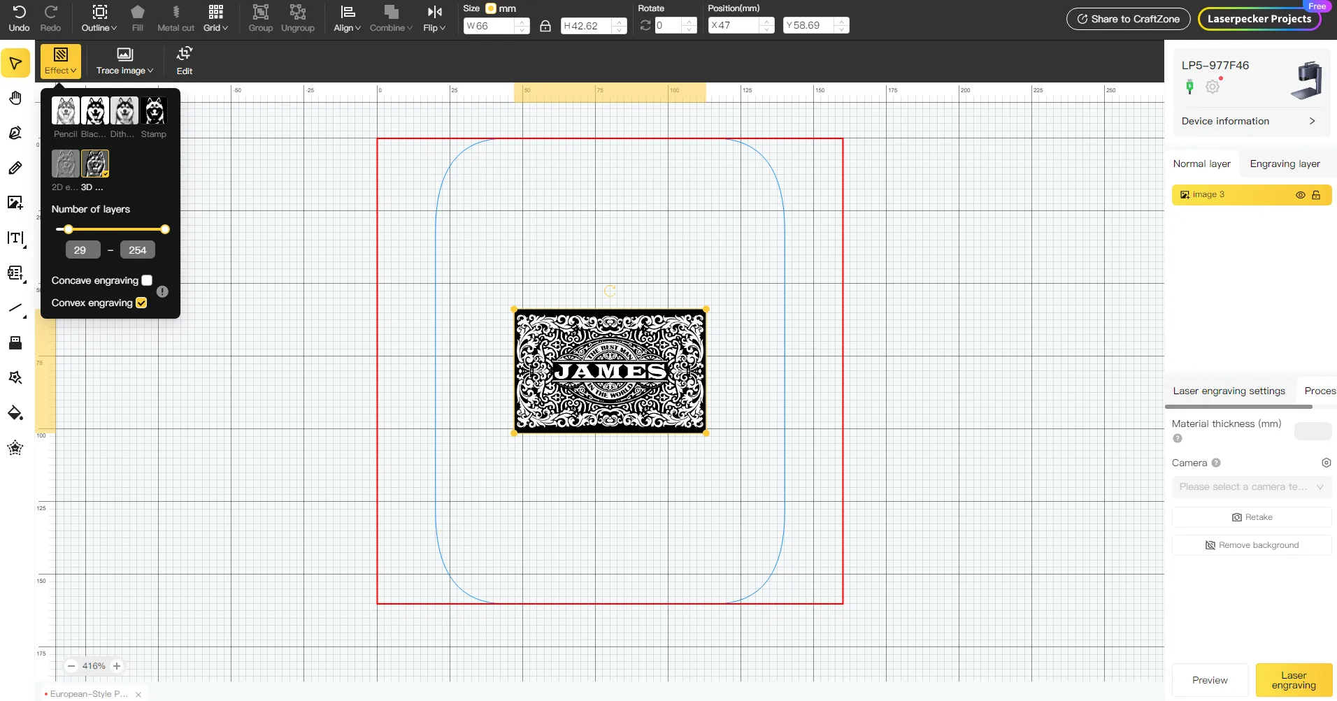 European-Style Patterned Belt Buckle-Step1 -1