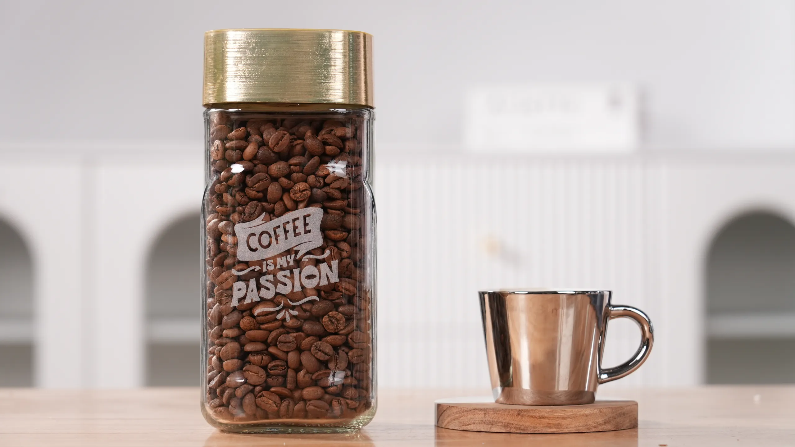 Glass Coffee Bean Storage Jar image 1