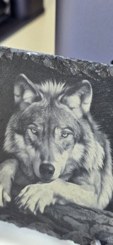 Wolf on Slate – Laser Engraving thumbnail 3