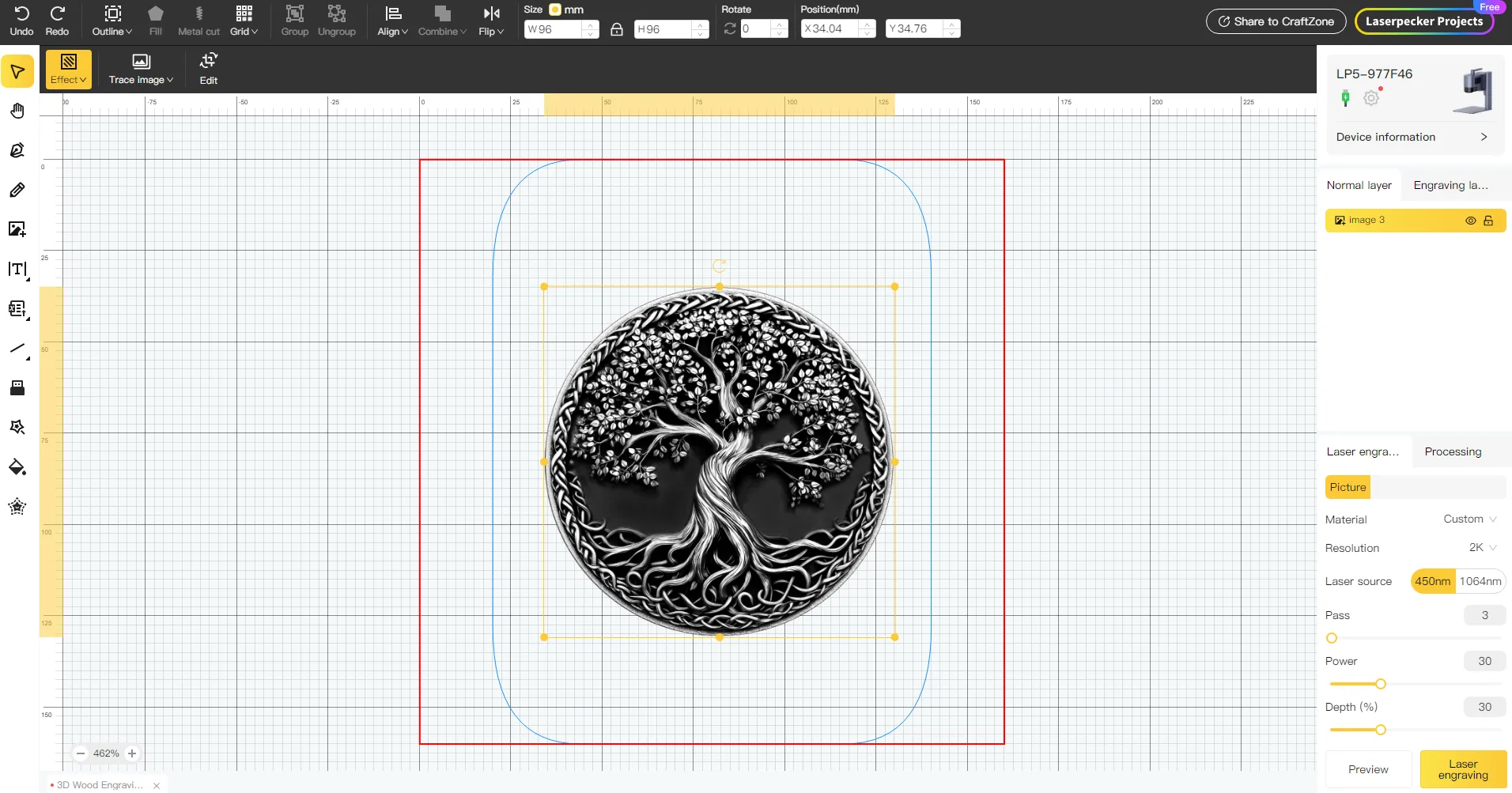 3D Wood Engraving-Step1 -1